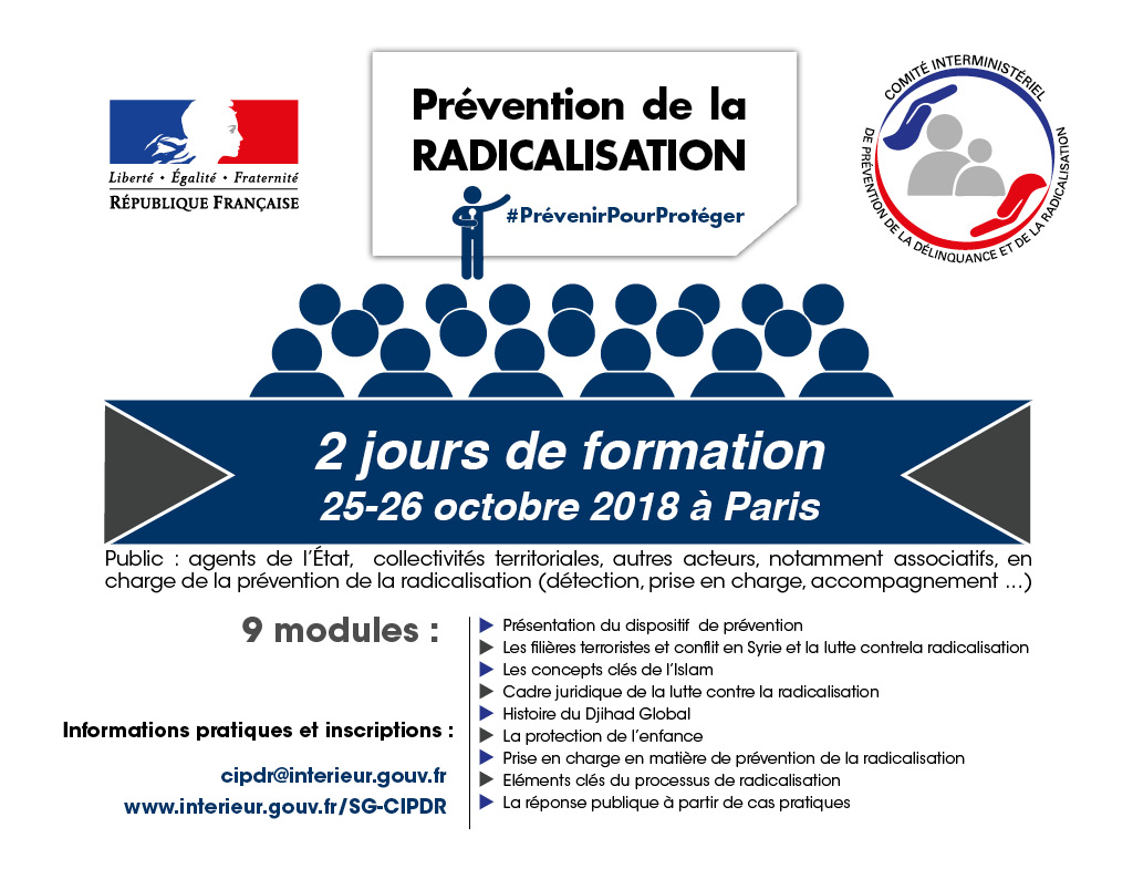 Prochaine session de formation du CIPDR : 25 et 26 octobre 2018