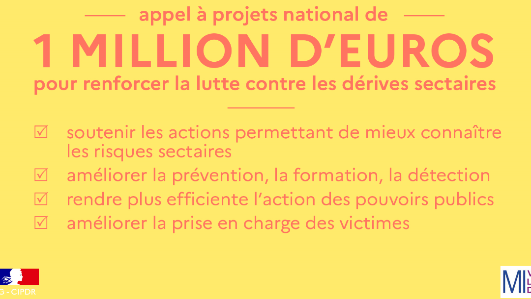 – Appel à projets national 2021 « Lutte contre les dérives sectaires » –