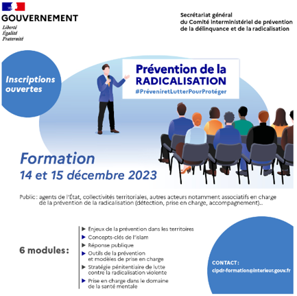 Inscriptions ouvertes pour notre prochaine formation sur la prévention de la radicalisation