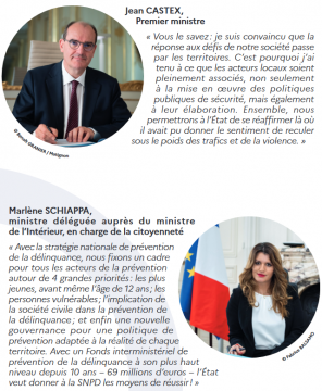 Un paragraphe du premier ministre Jean Castex et de la ministredéléguée en charge de la citoyenneté Marlène Schiappa, sur la SNPD